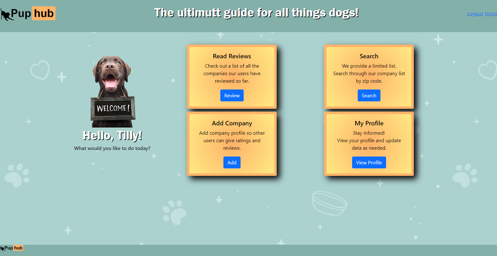 Puphub Home Page Thumbnail
